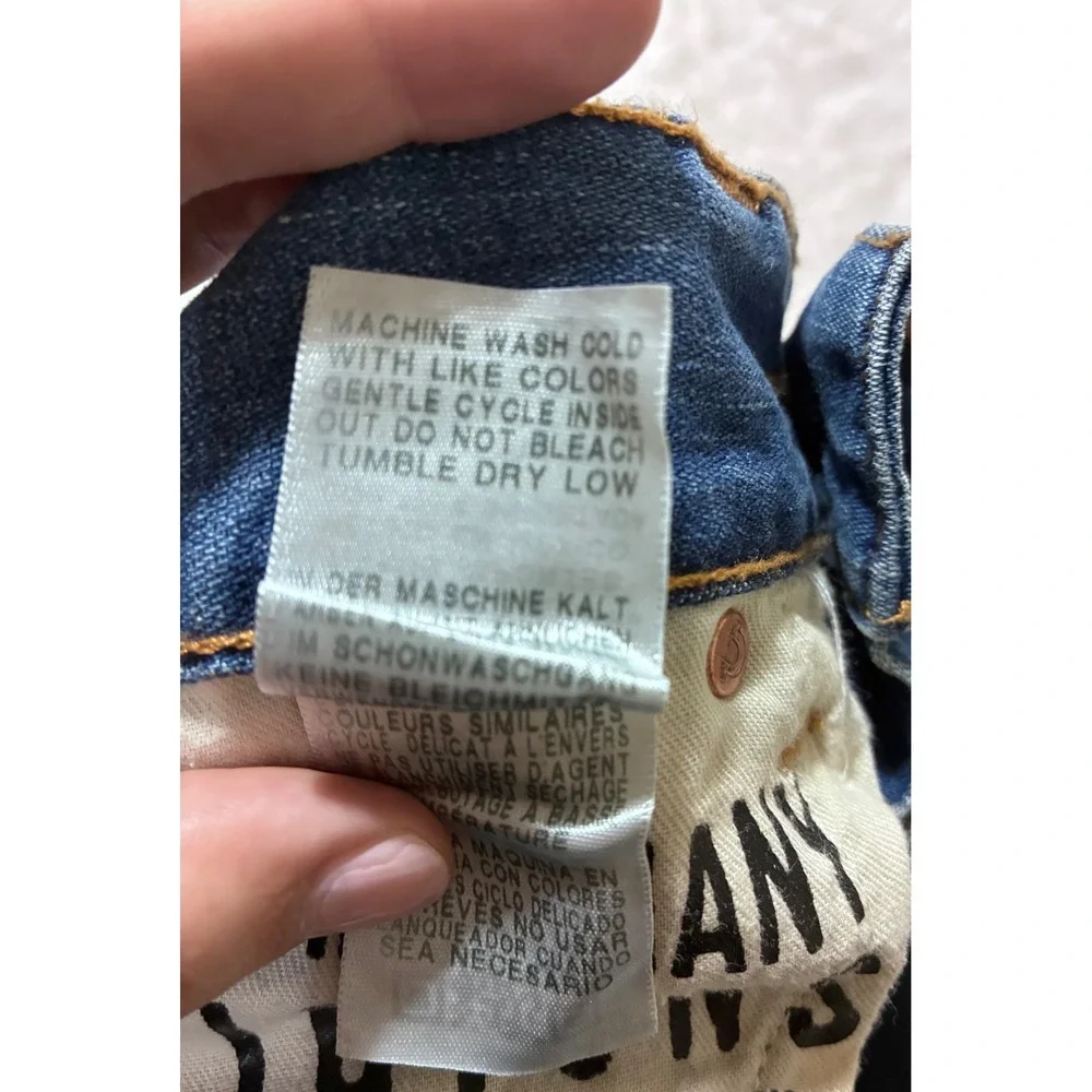 True Religion Ricky Relaxed Straight Leg Jeans Mens 28 Medium Wash Blue Denim